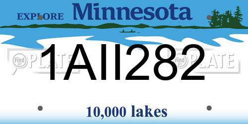 1AII282 Minnesota License Plate