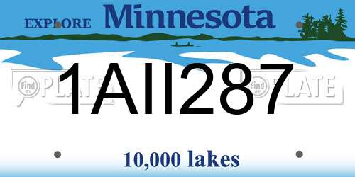 1AII287 Minnesota License Plate