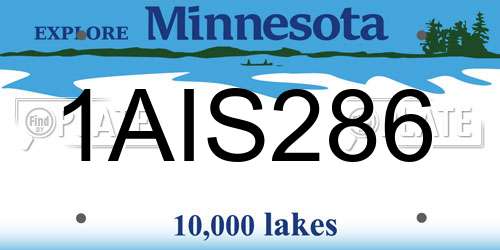1AIS286 Minnesota License Plate