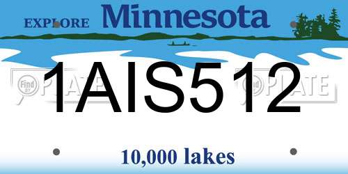 1AIS512 Minnesota License Plate
