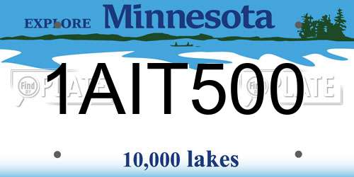1AIT500 Minnesota License Plate