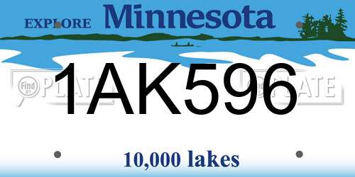1AK596 Minnesota License Plate