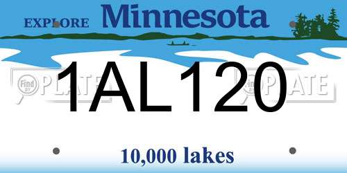 1AL120 Minnesota License Plate