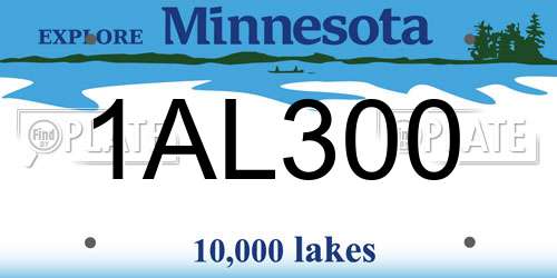 1AL300 Minnesota License Plate