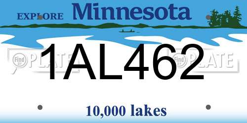 1AL462 Minnesota License Plate