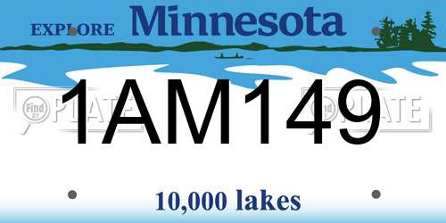 1AM149 Minnesota License Plate