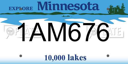 1AM676 Minnesota License Plate
