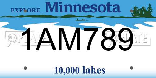 1AM789 Minnesota License Plate