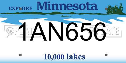 1AN656 Minnesota License Plate