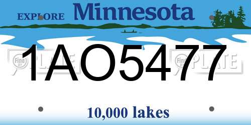 1AO5477 Minnesota License Plate