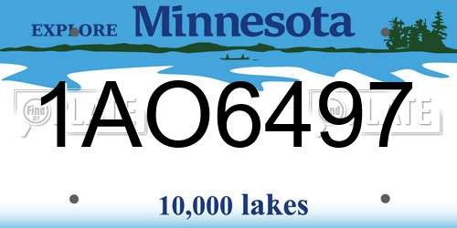 1AO6497 Minnesota License Plate