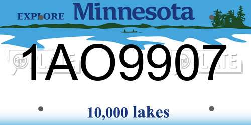 1AO9907 Minnesota License Plate