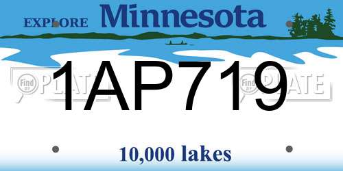 1AP719 Minnesota License Plate