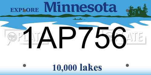 1AP756 Minnesota License Plate