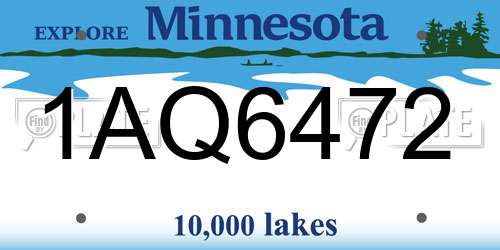 1AQ6472 Minnesota License Plate