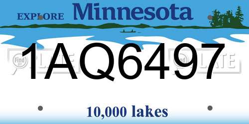 1AQ6497 Minnesota License Plate