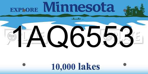 1AQ6553 Minnesota License Plate