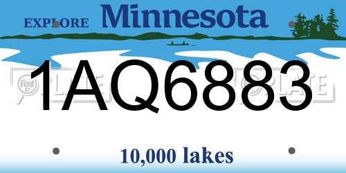 1AQ6883 Minnesota License Plate