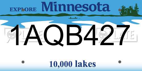 1AQB427 Minnesota License Plate