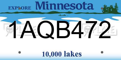 1AQB472 Minnesota License Plate