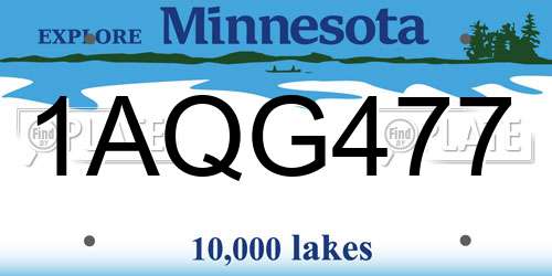 1AQG477 Minnesota License Plate