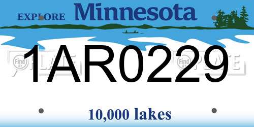 1AR0229 Minnesota License Plate