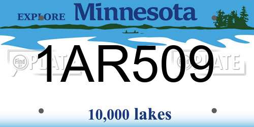 1AR509 Minnesota License Plate
