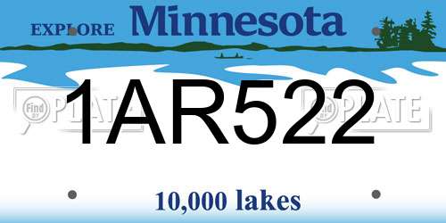 1AR522 Minnesota License Plate