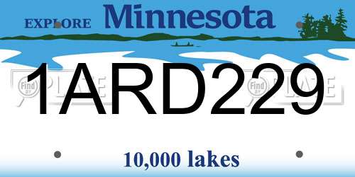 1ARD229 Minnesota License Plate