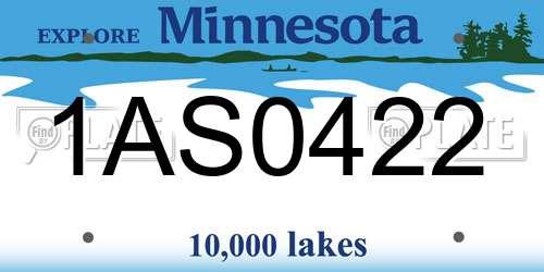 1AS0422 Minnesota License Plate
