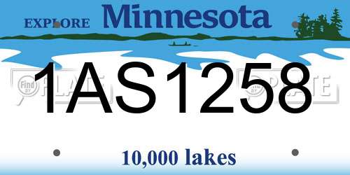 1AS1258 Minnesota License Plate