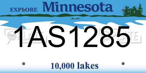 1AS1285 Minnesota License Plate