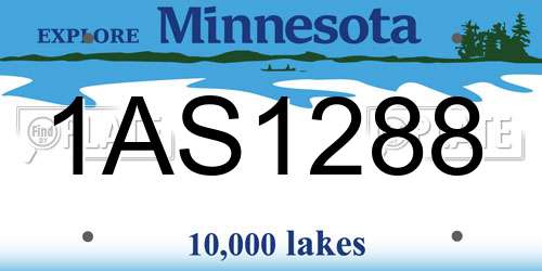 1AS1288 Minnesota License Plate