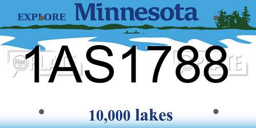 1AS1788 Minnesota License Plate