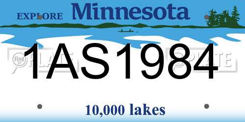 1AS1984 Minnesota License Plate