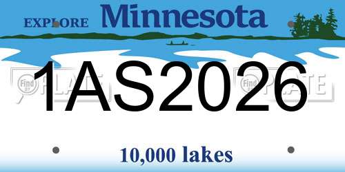 1AS2026 Minnesota License Plate