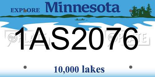 1AS2076 Minnesota License Plate