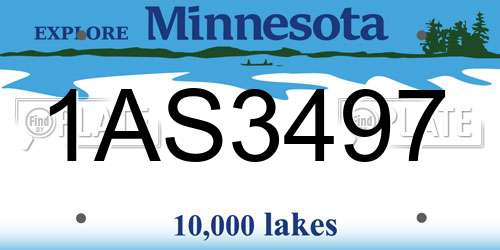 1AS3497 Minnesota License Plate