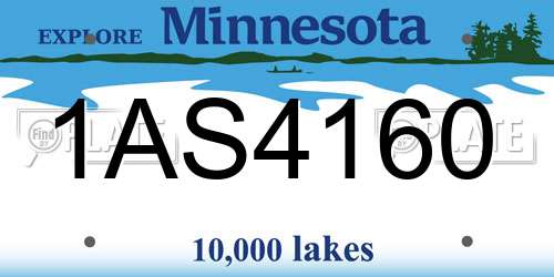 1AS4160 Minnesota License Plate