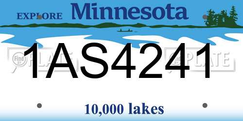1AS4241 Minnesota License Plate