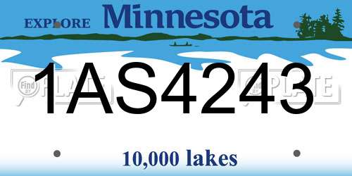 1AS4243 Minnesota License Plate