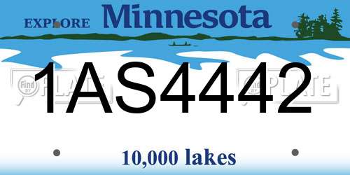 1AS4442 Minnesota License Plate