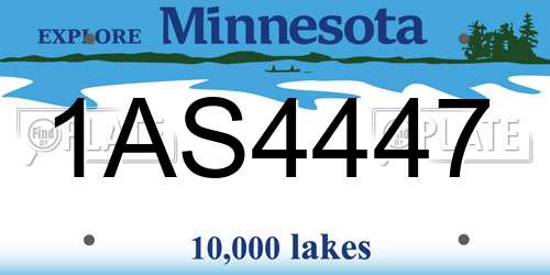 1AS4447 Minnesota License Plate