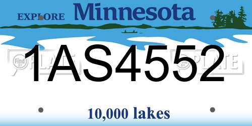 1AS4552 Minnesota License Plate