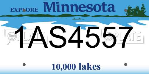 1AS4557 Minnesota License Plate