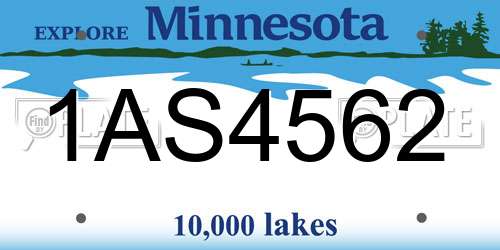 1AS4562 Minnesota License Plate
