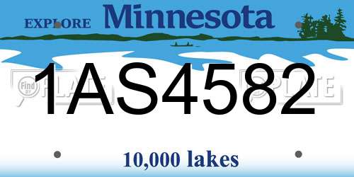1AS4582 Minnesota License Plate