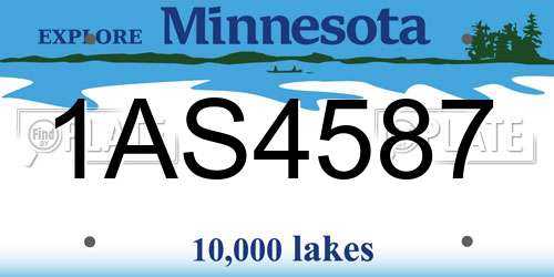 1AS4587 Minnesota License Plate