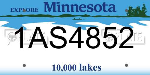 1AS4852 Minnesota License Plate