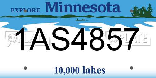 1AS4857 Minnesota License Plate
